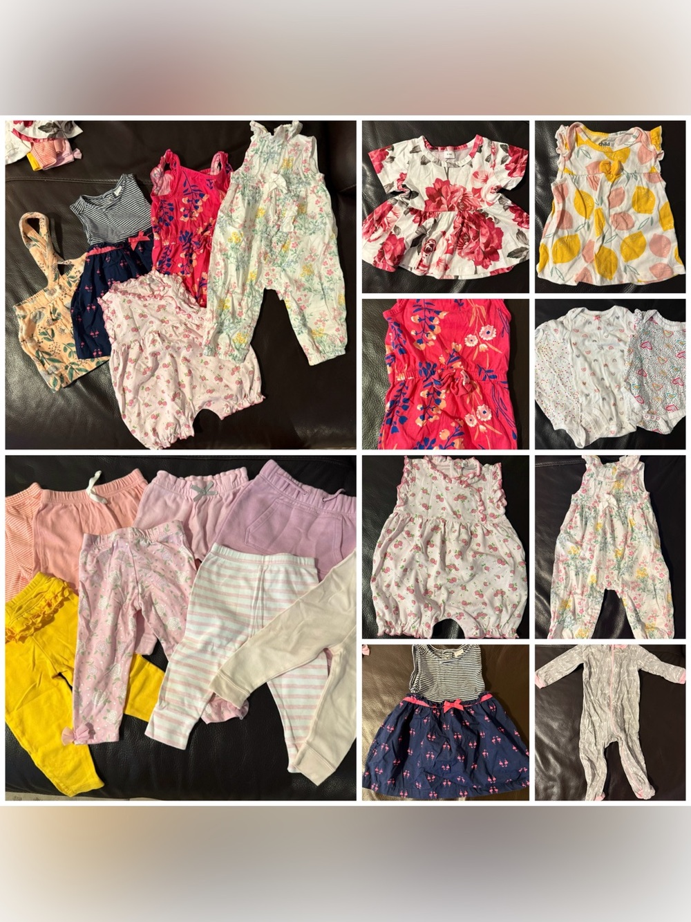 Baby Girls 6M/6-9M 19 Piece Bundle - Little Me, Kissy Kissy, Gerber, Carters…